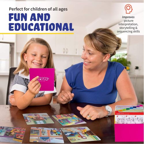  SPARK INNOVATIONS Spark Cards Sequence Cards for Storytelling and Picture Interpretation Speech Therapy Game, Special Education Materials, Sentence Building, Problem Solving, Improve Language Skills