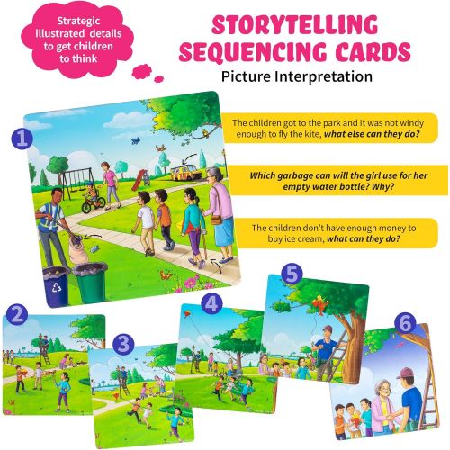  SPARK INNOVATIONS Spark Cards Sequence Cards for Storytelling and Picture Interpretation Speech Therapy Game, Special Education Materials, Sentence Building, Problem Solving, Improve Language Skills