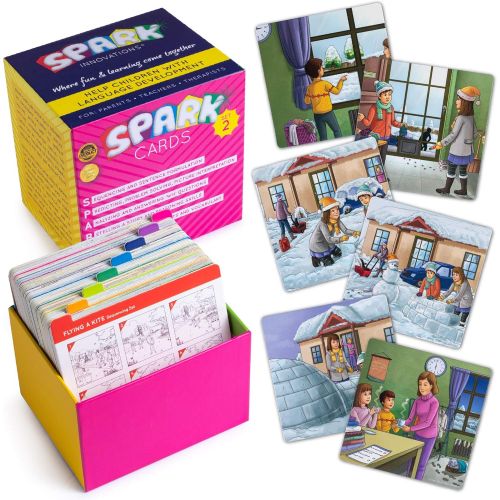  SPARK INNOVATIONS Spark Cards Sequence Cards for Storytelling and Picture Interpretation Speech Therapy Game, Special Education Materials, Sentence Building, Problem Solving, Improve Language Skills