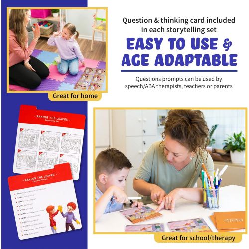  SPARK INNOVATIONS Spark Cards Jr Basic Sequence Cards for Storytelling and Picture Interpretation Speech Therapy Game, Special Education Materials, Sentence Building, Problem Solving, Improve Langua