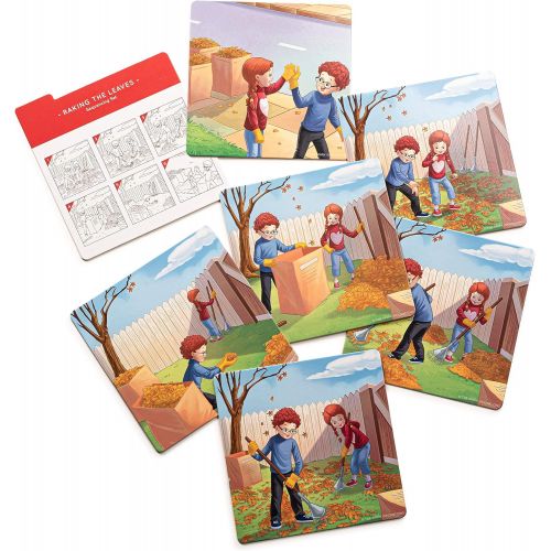  SPARK INNOVATIONS Spark Cards Jr Basic Sequence Cards for Storytelling and Picture Interpretation Speech Therapy Game, Special Education Materials, Sentence Building, Problem Solving, Improve Langua