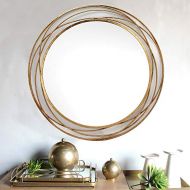 SPAZIO 7109-1 Swirl Wall Mirror, One Size, Antique Gold