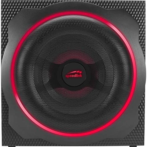  [아마존베스트]Speedlink Gravity Carbon RGB 2.1 Subwoofer System - Speaker System with Bluetooth Connection for Smartphone/Tablet - 120W Peak Power, Black