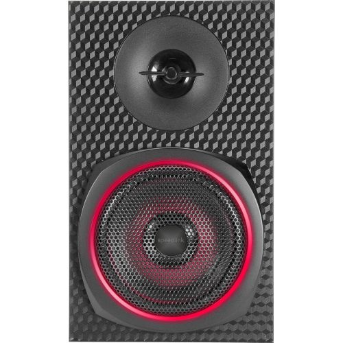  [아마존베스트]Speedlink Gravity Carbon RGB 2.1 Subwoofer System - Speaker System with Bluetooth Connection for Smartphone/Tablet - 120W Peak Power, Black