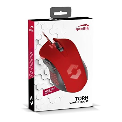  [아마존베스트]Speedlink Professional 5Buttons Gaming Mouse Mice For PC Computer, Torn USB, black/red