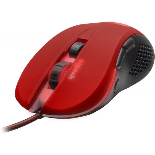  [아마존베스트]Speedlink Professional 5Buttons Gaming Mouse Mice For PC Computer, Torn USB, black/red