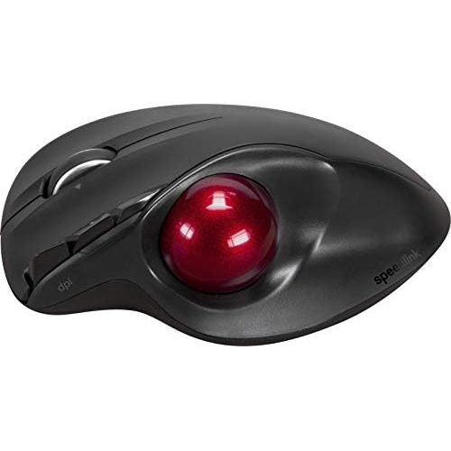  [아마존베스트]SPEEDLINK Aptico Wireless Trackball Mouse for Office/Home Office (Ergonomic Design - 8 m Range - Laser Sensor with up to 1600 DPI) for Gaming/PC/Notebook/Laptop - Black