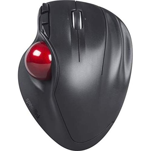  [아마존베스트]SPEEDLINK Aptico Wireless Trackball Mouse for Office/Home Office (Ergonomic Design - 8 m Range - Laser Sensor with up to 1600 DPI) for Gaming/PC/Notebook/Laptop - Black