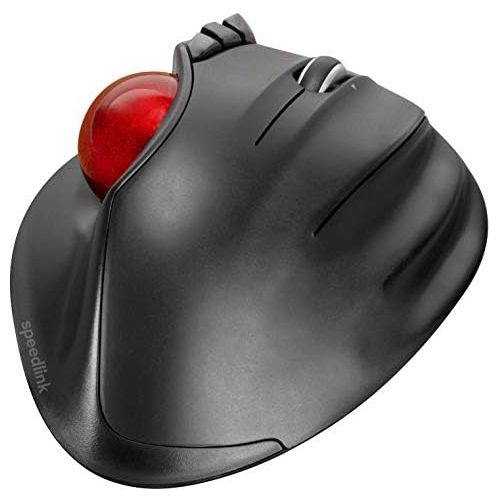  [아마존베스트]SPEEDLINK Aptico Wireless Trackball Mouse for Office/Home Office (Ergonomic Design - 8 m Range - Laser Sensor with up to 1600 DPI) for Gaming/PC/Notebook/Laptop - Black