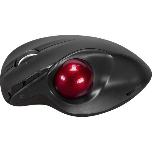  [아마존베스트]SPEEDLINK Aptico Wireless Trackball Mouse for Office/Home Office (Ergonomic Design - 8 m Range - Laser Sensor with up to 1600 DPI) for Gaming/PC/Notebook/Laptop - Black