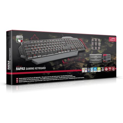  [아마존베스트]Speedlink RAPAX Gaming; USB; Black; PC/server CurvedKeyboard (USB)