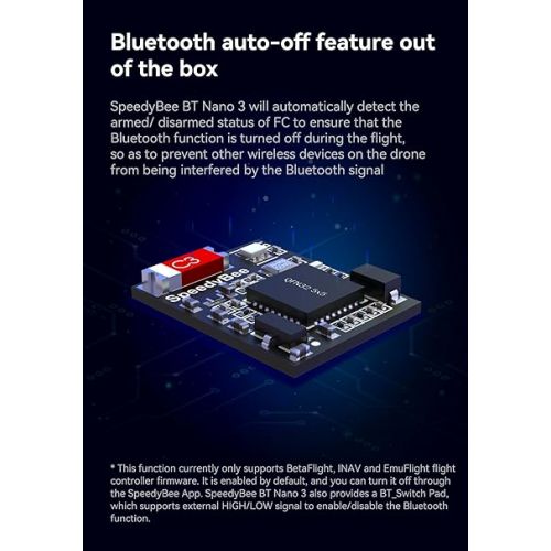 SpeedyBee BT Nano 3 Bluetooth FC Configuration Module - Wireless Flight Controller ESC Betaflight Configuration Tool for FPV Drone Stack (2PCS)