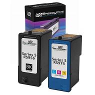 SpeedyInks Remanufactured Ink Cartridge Replacement for Dell M4640 & M4646 Series 5 (1 Black, 1 Color, 2 Pack)