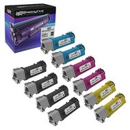Speedy Inks Compatible Toner Cartridge Replacement for Dell 2130cn High Yield (4 Black, 2 Cyan, 2 Magenta, 2 Yellow, 10 Pack)