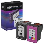 Speedy Inks Remanufactured Ink Cartridge Replacement for HP 901XL High-Yield (1 Black & 1 Color, 2-Pack)