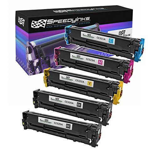  Speedy Inks Remanufactured Toner Cartridge Replacement for HP 128A (2 Black, 1 Cyan, 1 Magenta, 1 Yellow, 5-Pack)