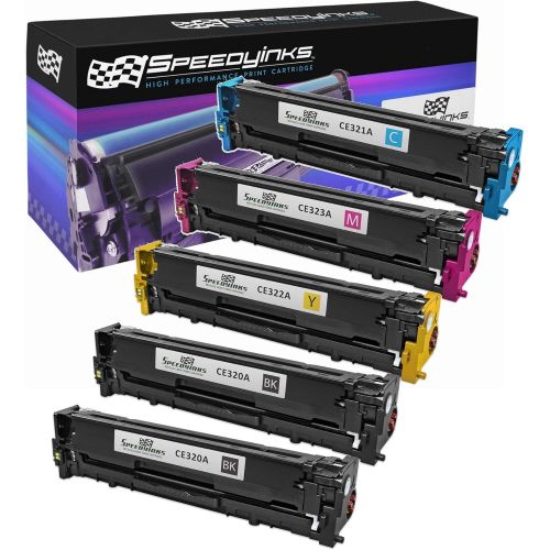  Speedy Inks Remanufactured Toner Cartridge Replacement for HP 128A (2 Black, 1 Cyan, 1 Magenta, 1 Yellow, 5-Pack)