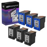 SpeedyInks Remanufactured Ink Cartridge Replacement for HP 27 and HP 28 (3 Black, 3 Color, 6-Pack)