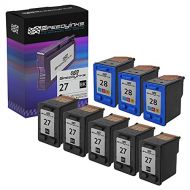 SpeedyInks Remanufactured Ink Cartridge Replacement for HP 27 and HP 28 (5 Black, 3 Color, 8-Pack)