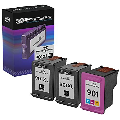  Speedy Inks Remanufactured Ink Cartridge Replacement for HP 901XL High-Yield (2 Black, 1 Color, 3-Pack)