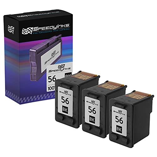  Speedy Inks Remanufactured Toner Cartridge Replacement for HP 56 (Black, 3-Pack)