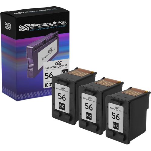  Speedy Inks Remanufactured Toner Cartridge Replacement for HP 56 (Black, 3-Pack)