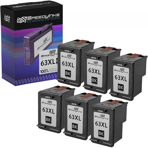  Speedy Inks Remanufactured Ink Cartridge Replacement for HP 63XL F6U64AN High Yield (Black, 6-Pack)