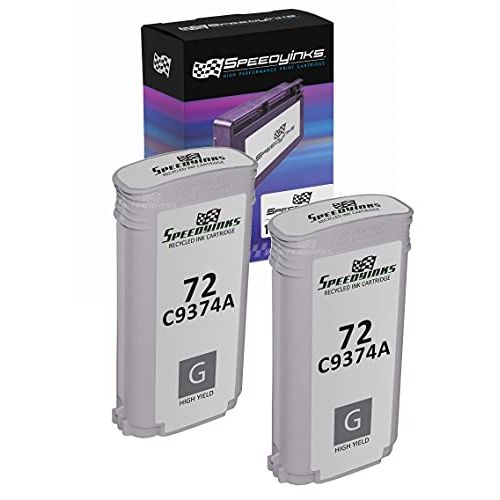  Speedy Inks Remanufactured Ink Cartridge Replacement for HP 72 C9374A High Yield (Gray, 2-Pack)