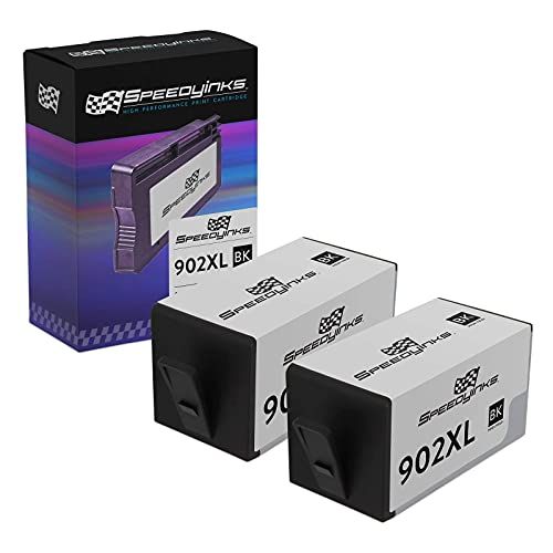  Speedy Inks Compatible Ink Cartridge Replacement for HP 902XL / T6M14AN High Yield (Black, 2-Pack)