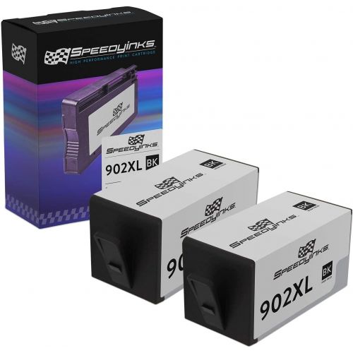  Speedy Inks Compatible Ink Cartridge Replacement for HP 902XL / T6M14AN High Yield (Black, 2-Pack)