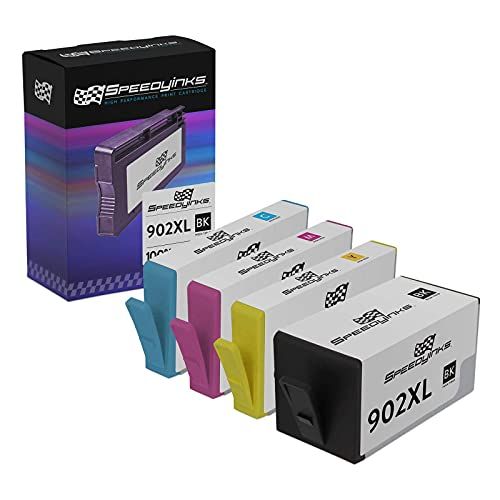  Speedy Inks Compatible Ink Cartridge Replacement for HP 902XL (1 Black, 1 Cyan, 1 Magenta, 1 Yellow, 4-Pack)