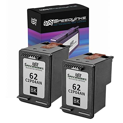  Speedy Inks Remanufactured Ink Cartridge Replacement for HP 62 C2P04AN (Black, 2-Pack)