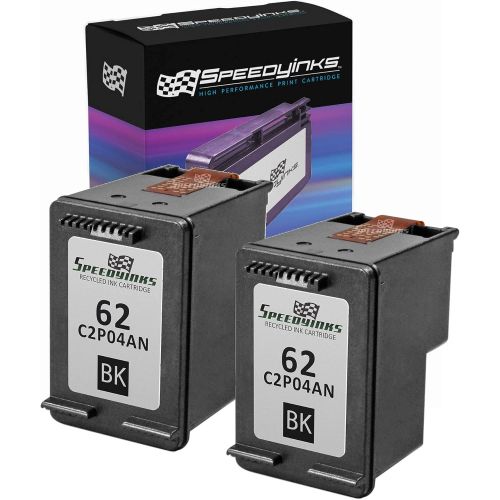  Speedy Inks Remanufactured Ink Cartridge Replacement for HP 62 C2P04AN (Black, 2-Pack)