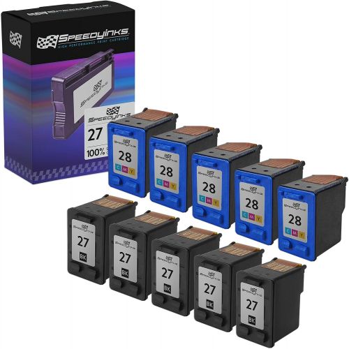  Speedy Inks Remanufactured Ink Cartridge Replacement for HP 27 and HP 28 (5 Black, 5 Color, 10-Pack)