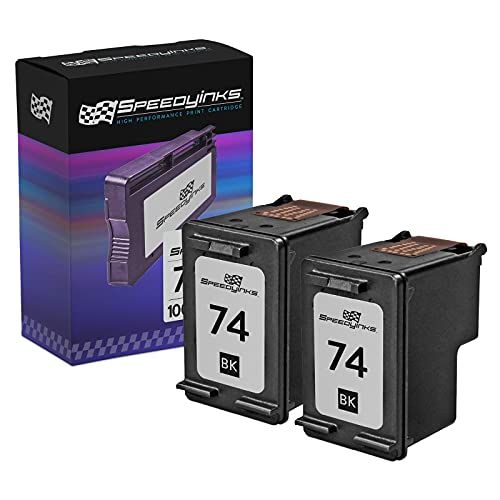  Speedy Inks Remanufactured Ink Cartridge Replacement for HP 74 (Black, 2-Pack)