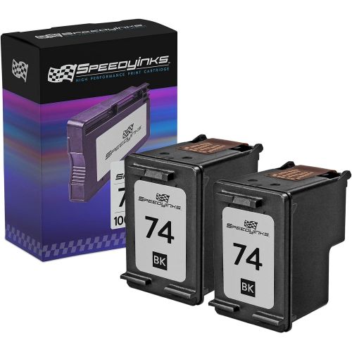  Speedy Inks Remanufactured Ink Cartridge Replacement for HP 74 (Black, 2-Pack)