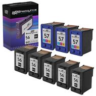 Speedy Inks Remanufactured Ink Cartridge Replacement for HP 56 and HP 57 (5 Black, 3 Color, 8-Pack)