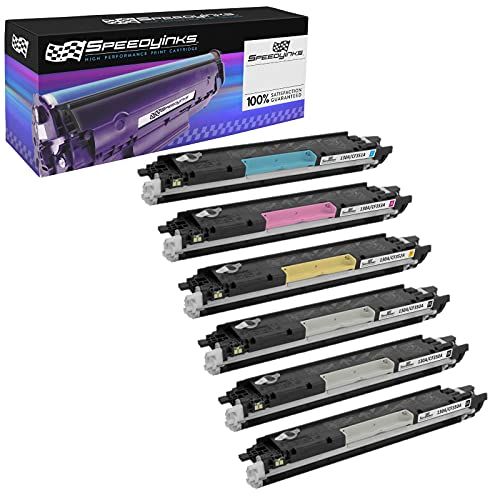  Speedy Inks Compatible Toner Cartridge Replacement for HP 130A (3 Black, 1 Cyan, 1 Magenta, 1 Yellow, 6-Pack)