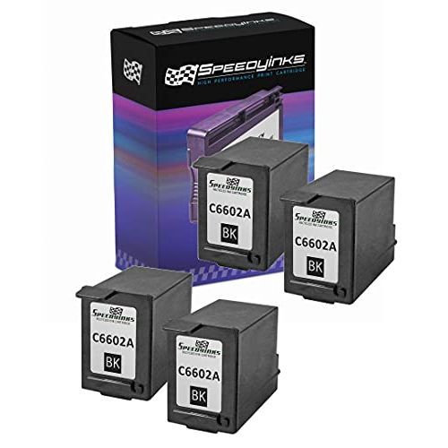  Speedy Inks Remanufactured Ink Cartridge Replacement for HP C6602A (Black, 4-Pack)