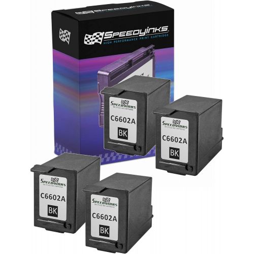  Speedy Inks Remanufactured Ink Cartridge Replacement for HP C6602A (Black, 4-Pack)