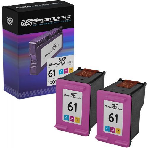  Speedy Inks Remanufactured Ink Cartridge Replacement for HP 61 CH562WN (Tri-Color, 2-Pack)