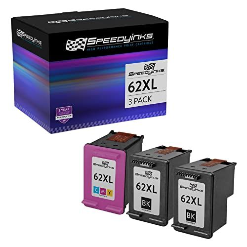  Speedy Inks Remanufactured Ink Cartridge Replacement for HP 62XL High-Yield (2 Black & 1 Color, 3-Pack)