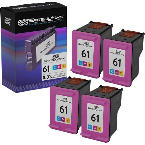  Speedy Inks Remanufactured Ink Cartridge Replacement for HP 61 (Color, 4-Pack)