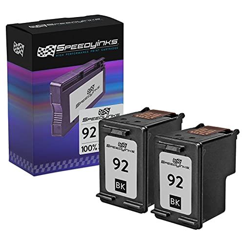  Speedy Inks Remanufactured Ink Cartridge Replacement for HP 92 (Black, 2-Pack)