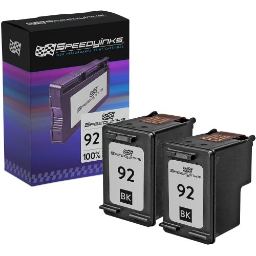  Speedy Inks Remanufactured Ink Cartridge Replacement for HP 92 (Black, 2-Pack)