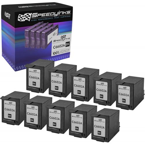  Speedy Inks Remanufactured Ink Cartridge Replacement for HP C6602A (Black, 10-Pack)