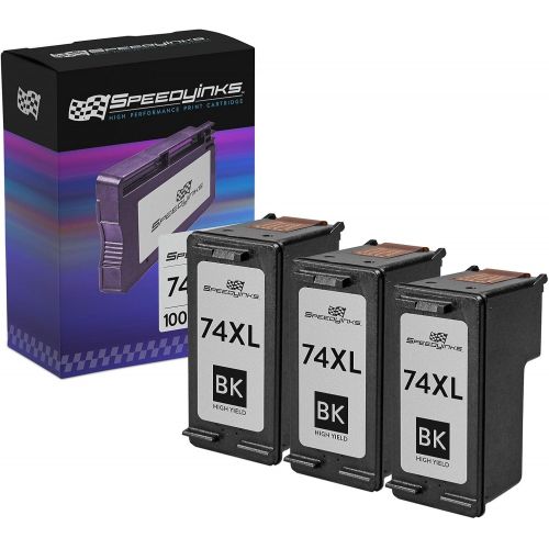  Speedy Inks Remanufactured Ink Cartridge Replacement for HP 74XL High-Yield (Black, 3-Pack)