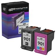 Speedy Inks Remanufactured Ink Cartridge Replacement for HP 901 (1 Black and 1 Color, 2-Pack)