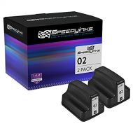 SPEEDYINKS Speedy Inks Remanufactured Ink Cartridge Replacement for HP 02 / C8721WN (Black, 2-Pack)