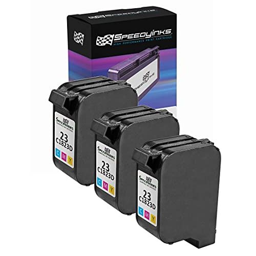  Speedy Inks Remanufactured Ink Cartridge Replacement for HP 23 C1823D (Tri-Color, 3-Pack)